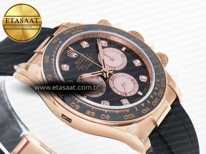 Daytona 126515 QF 1:1 Best Edition RG/Black Diamonds Dial on Oysterflex Strap QF4131 V10 (48 Hours Power Reserve) - Görsel 7