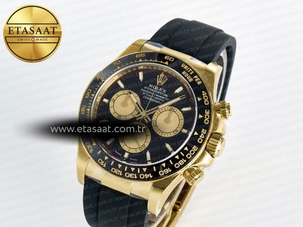 Daytona 126518 Clean YG 1:1 Best Edition Black/YG Dial on Oysterflex Rubber Strap SH4131