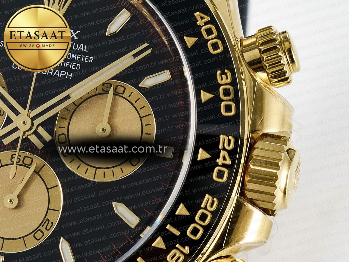 Daytona 126518 Clean YG 1:1 Best Edition Black/YG Dial on Oysterflex Rubber Strap SH4131 - Görsel 11