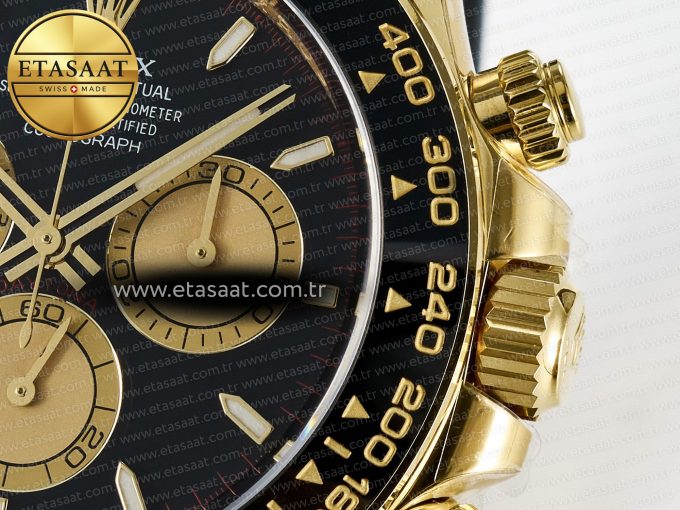 Daytona 126518 Clean YG 1:1 Best Edition Black/YG Dial on Oysterflex Rubber Strap SH4131 - Görsel 11