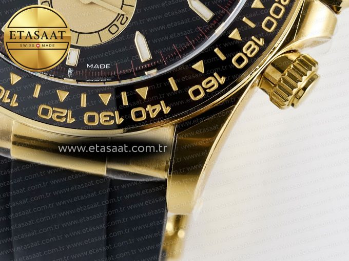Daytona 126518 Clean YG 1:1 Best Edition Black/YG Dial on Oysterflex Rubber Strap SH4131 - Görsel 14