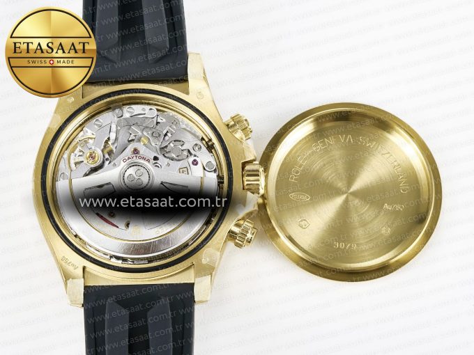 Daytona 126518 Clean YG 1:1 Best Edition Black/YG Dial on Oysterflex Rubber Strap SH4131 - Görsel 19