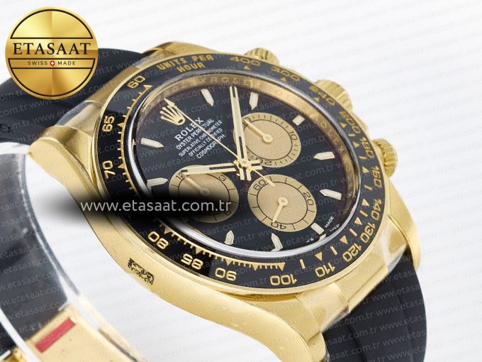 Daytona 126518 Clean YG 1:1 Best Edition Black/YG Dial on Oysterflex Rubber Strap SH4131 - Görsel 7