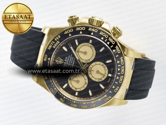 Daytona 126518 Clean YG 1:1 Best Edition Black/YG Dial on Oysterflex Rubber Strap SH4131 - Görsel 9