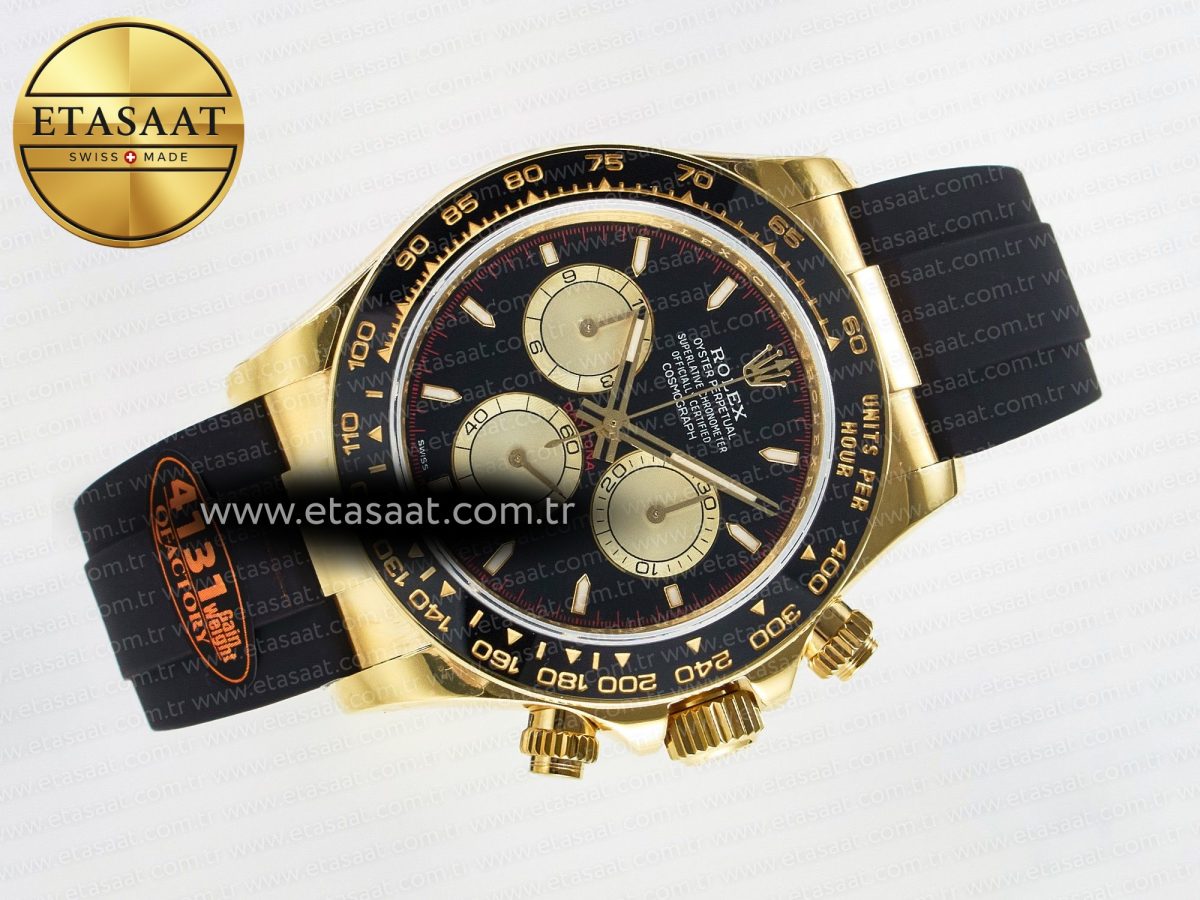 Daytona 126518 QF 1:1 Best Edition Black/YG Dial on Oysterflex Strap SH4131 V6（Gain Weight） - Görsel 8