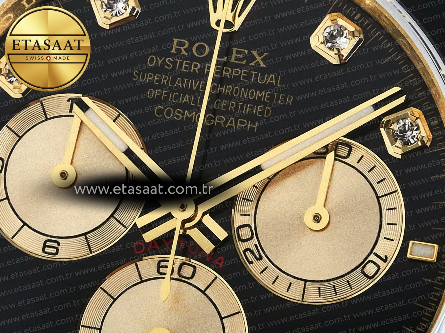 Daytona 126518 QF 1:1 Best Edition Black/YG Diamonds Dial on Oysterflex Strap QF4131 V10 (48 Hours Power Reserve) - Görsel 10