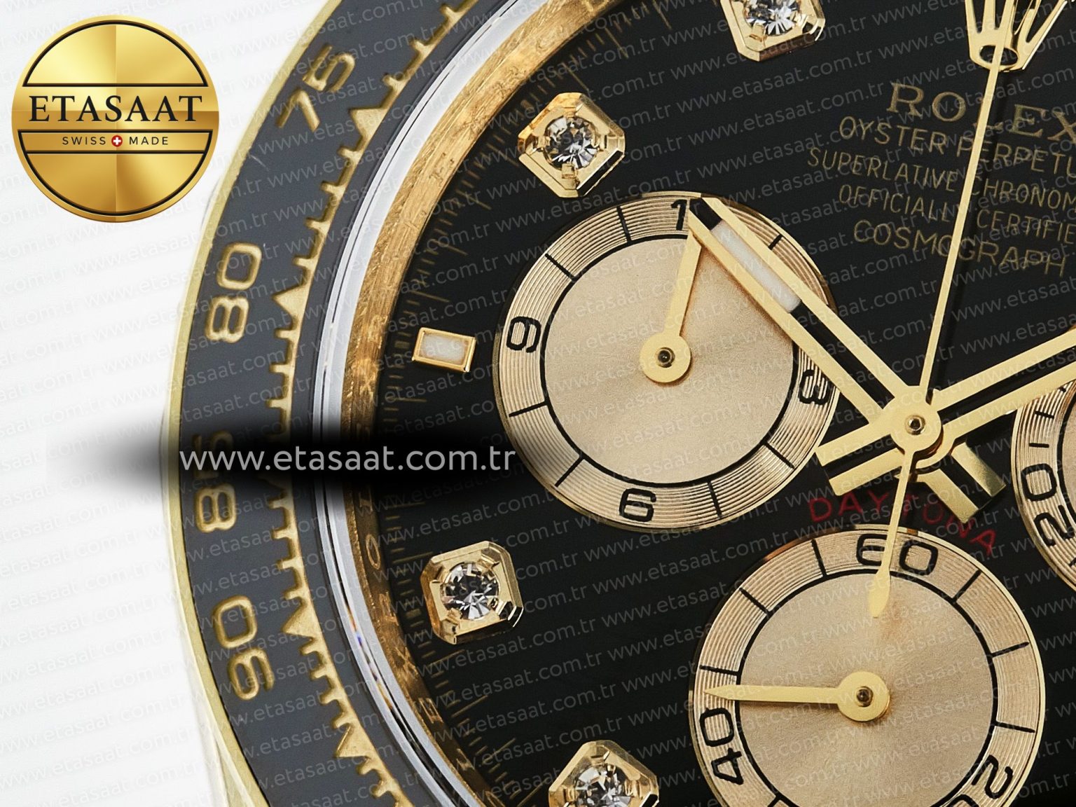 Daytona 126518 QF 1:1 Best Edition Black/YG Diamonds Dial on Oysterflex Strap QF4131 V10 (48 Hours Power Reserve) - Görsel 13