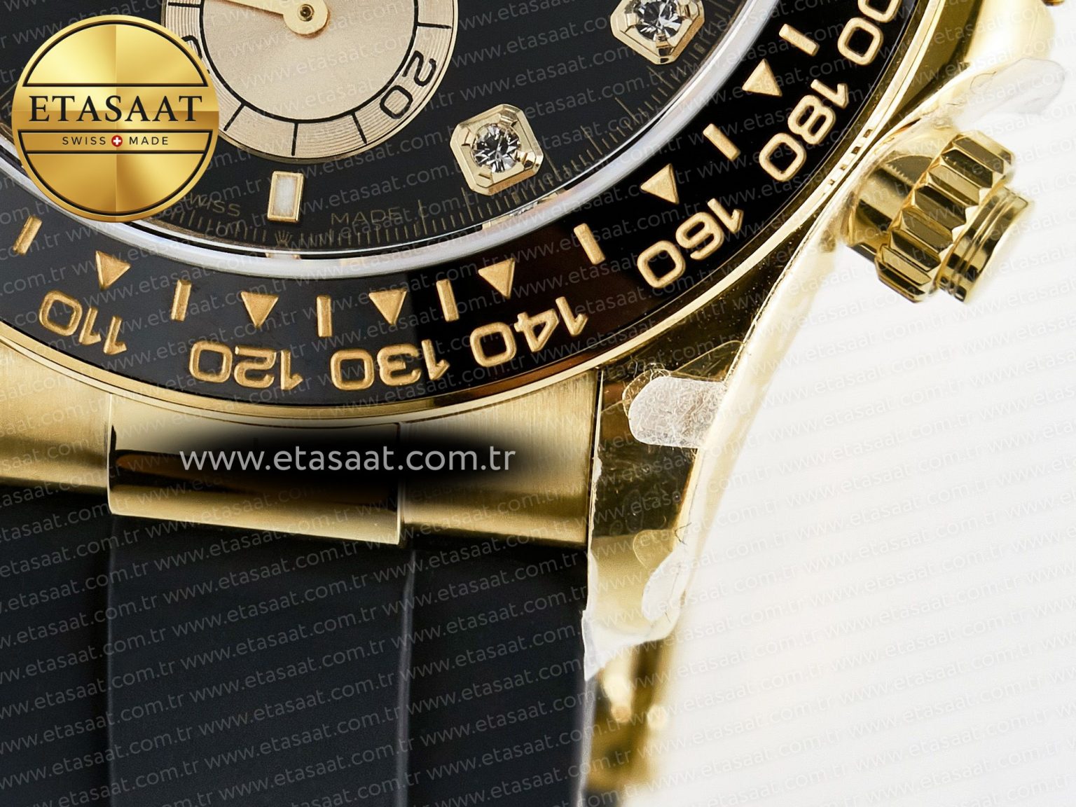 Daytona 126518 QF 1:1 Best Edition Black/YG Diamonds Dial on Oysterflex Strap QF4131 V10 (48 Hours Power Reserve) - Görsel 14