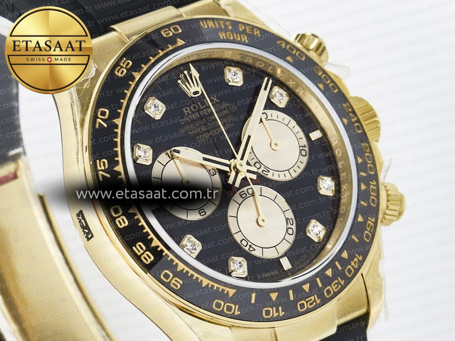 Daytona 126518 QF 1:1 Best Edition Black/YG Diamonds Dial on Oysterflex Strap QF4131 V10 (48 Hours Power Reserve) - Görsel 5