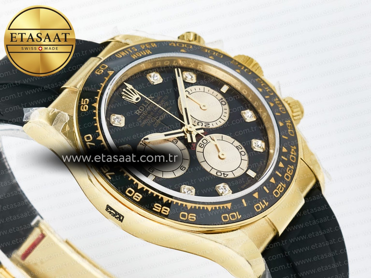 Daytona 126518 QF 1:1 Best Edition Black/YG Diamonds Dial on Oysterflex Strap QF4131 V10 (48 Hours Power Reserve) - Görsel 7