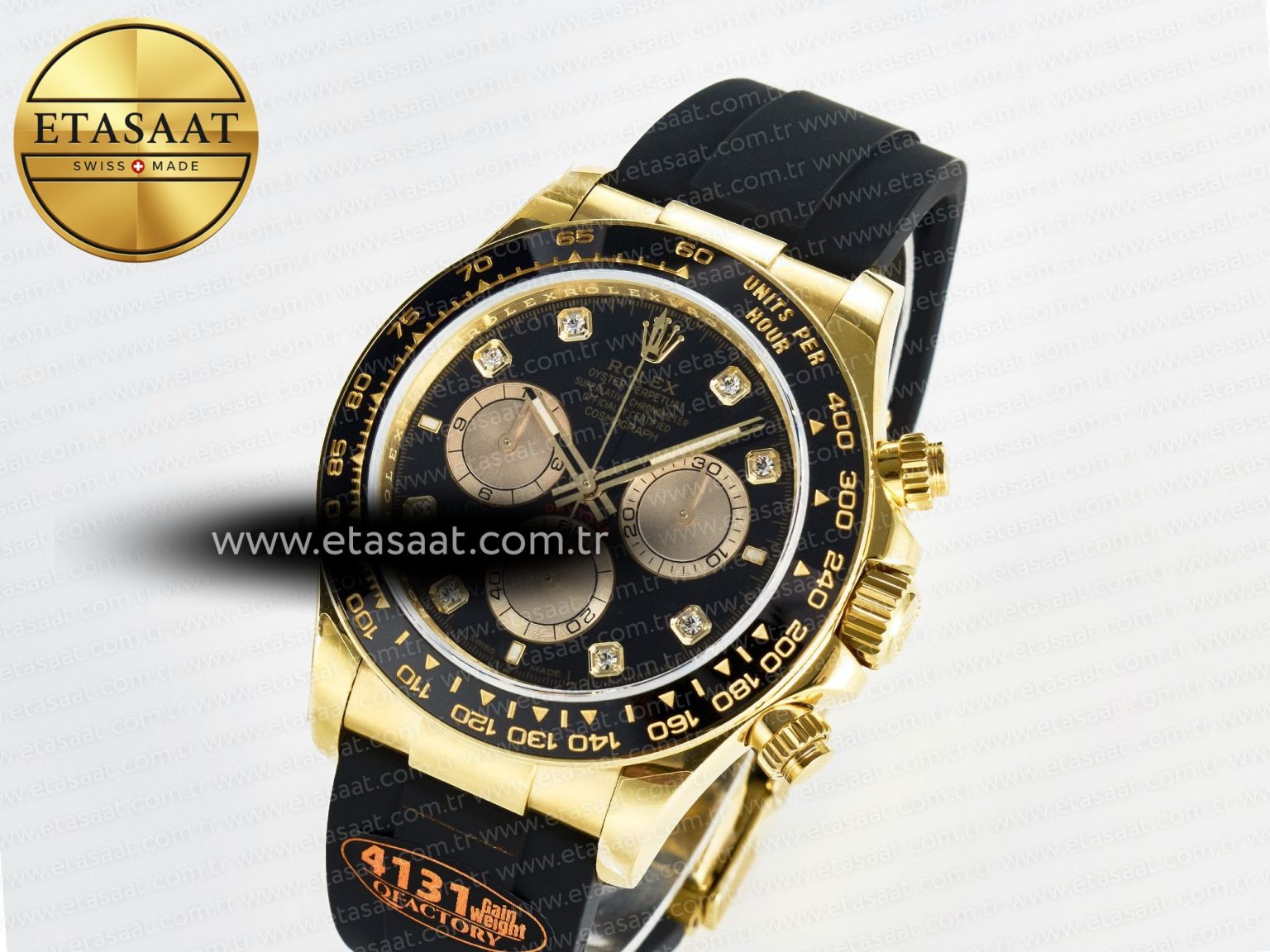 Daytona 126518 QF 1:1 Best Edition Black/YG Diamonds Dial on Oysterflex Strap SH4131 V6（Gain Weight） - Görsel 1