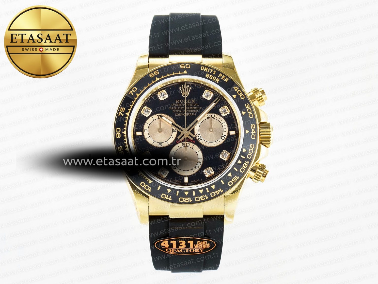 Daytona 126518 QF 1:1 Best Edition Black/YG Diamonds Dial on Oysterflex Strap SH4131 V6（Gain Weight） - Görsel 3