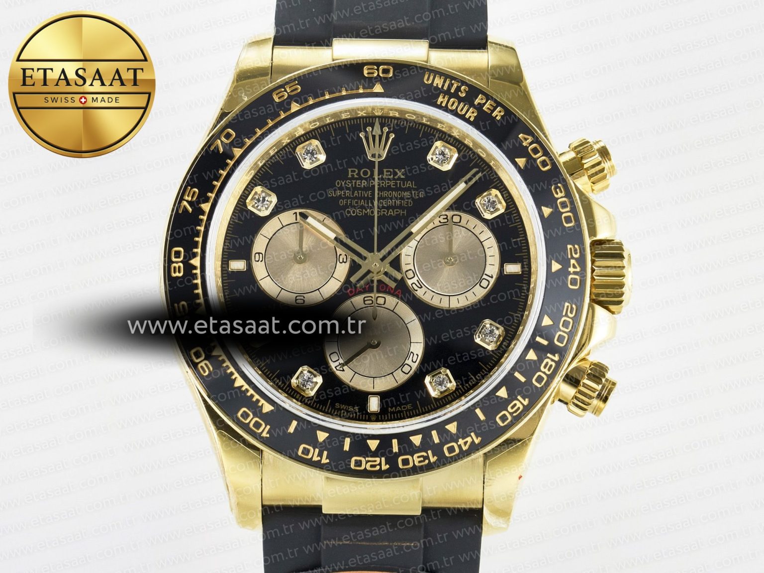 Daytona 126518 QF 1:1 Best Edition Black/YG Diamonds Dial on Oysterflex Strap SH4131 V6（Gain Weight） - Görsel 4