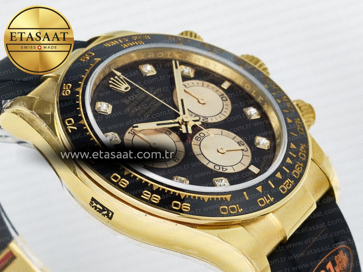 Daytona 126518 QF 1:1 Best Edition Black/YG Diamonds Dial on Oysterflex Strap SH4131 V6（Gain Weight） - Görsel 7