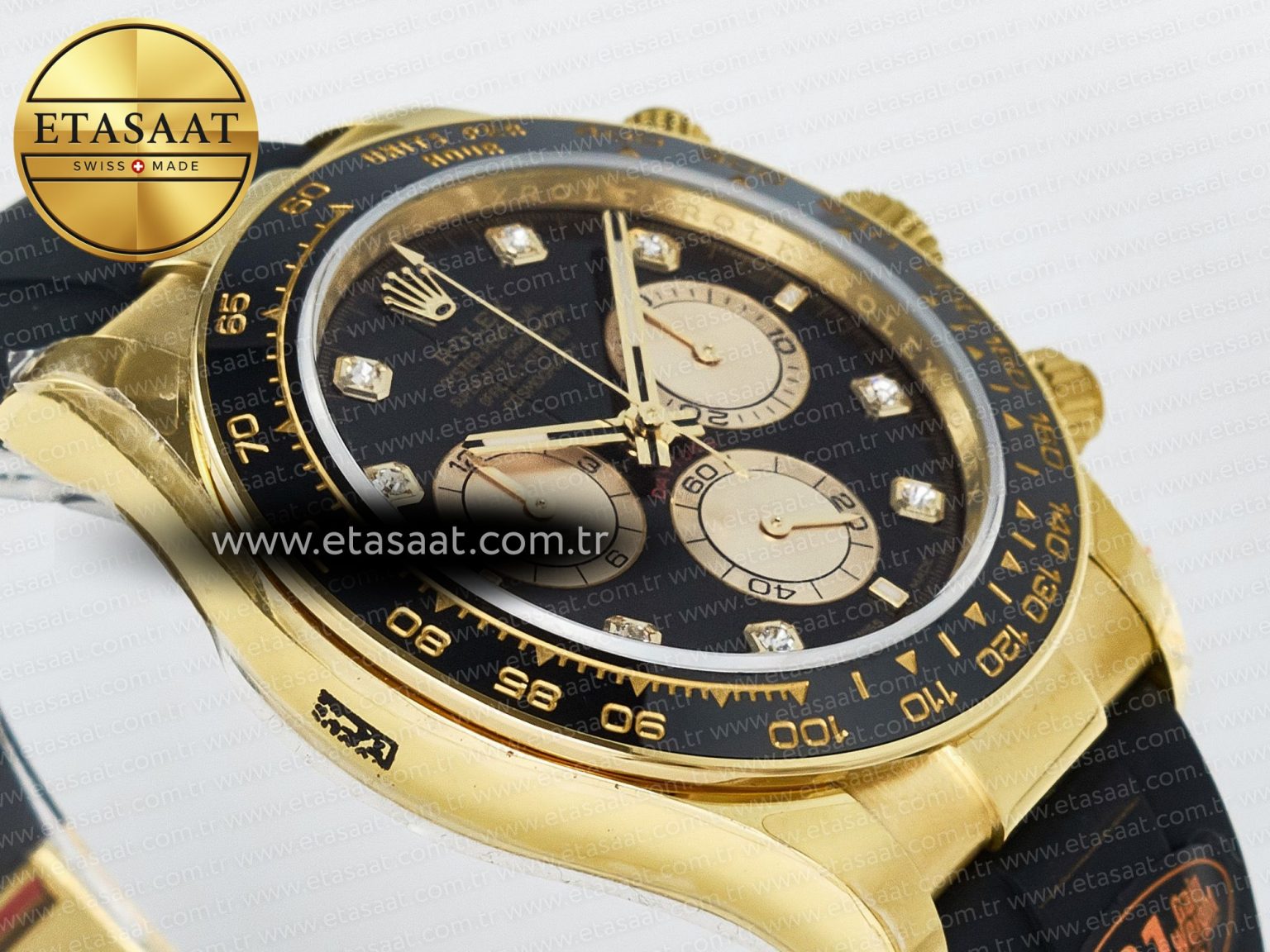Daytona 126518 QF 1:1 Best Edition Black/YG Diamonds Dial on Oysterflex Strap SH4131 V6（Gain Weight） - Görsel 7