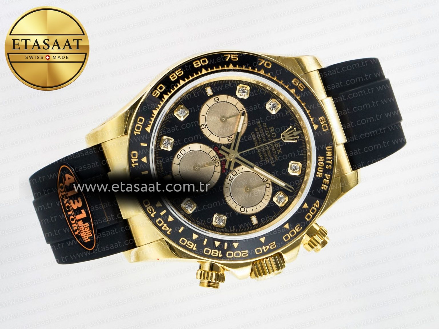 Daytona 126518 QF 1:1 Best Edition Black/YG Diamonds Dial on Oysterflex Strap SH4131 V6（Gain Weight） - Görsel 8