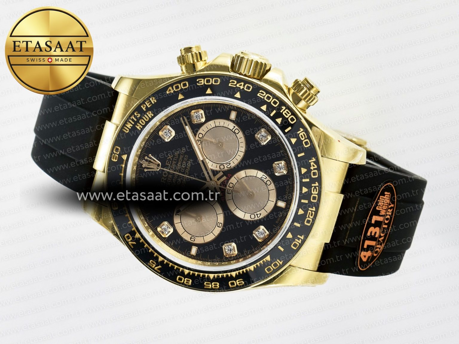 Daytona 126518 QF 1:1 Best Edition Black/YG Diamonds Dial on Oysterflex Strap SH4131 V6（Gain Weight） - Görsel 9