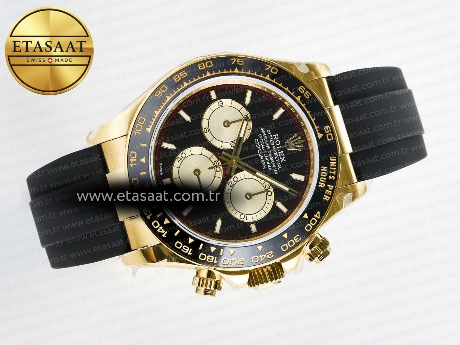 Daytona 126518 QF 1:1 Best Edition Black/YG/Red Dial on Oysterflex Strap QF4131 V10 (48 Hours Power Reserve) - Görsel 8