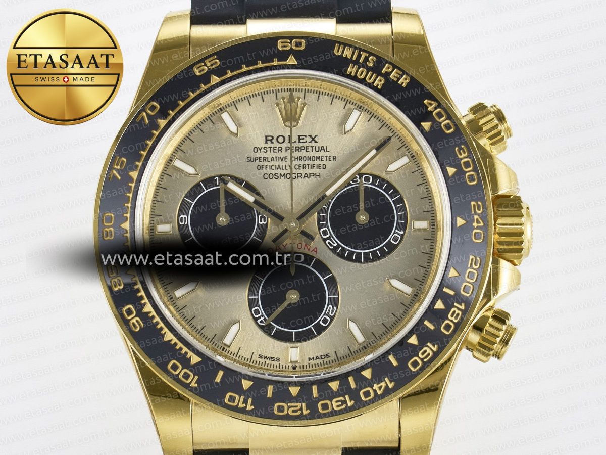 Daytona 126518 YG VSF 1:1 Best Edition 904L Steel YG Dial on Oysterflex Strap SH4131 - Görsel 4
