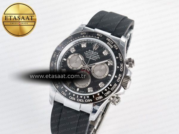 Daytona 126519 QF 1:1 Best Edition Black/Gray Dial Diamonds on Oysterflex Strap QF4131 V10 (48 Hours Power Reserve)