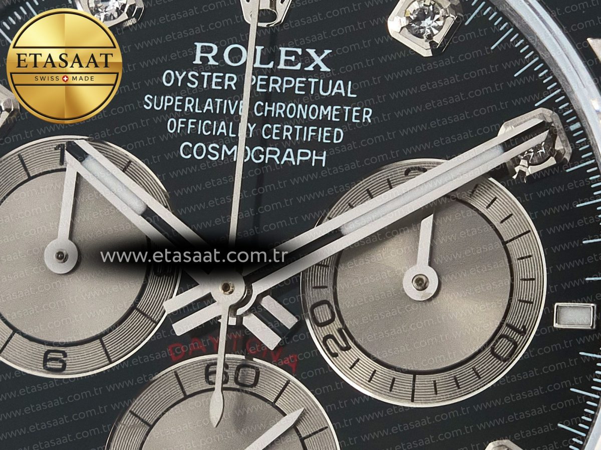 Daytona 126519 QF 1:1 Best Edition Black/Gray Dial Diamonds on Oysterflex Strap QF4131 V10 (48 Hours Power Reserve) - Görsel 10