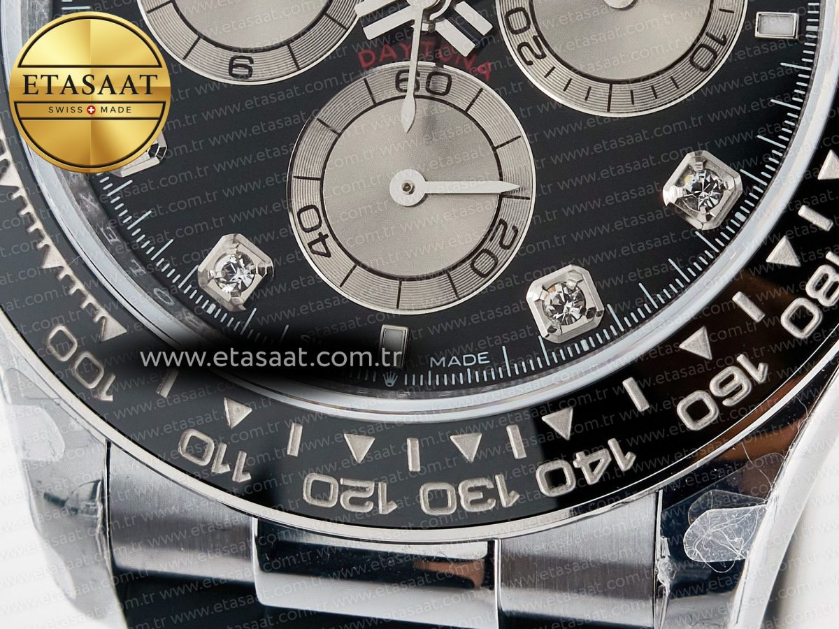 Daytona 126519 QF 1:1 Best Edition Black/Gray Dial Diamonds on Oysterflex Strap QF4131 V10 (48 Hours Power Reserve) - Görsel 12