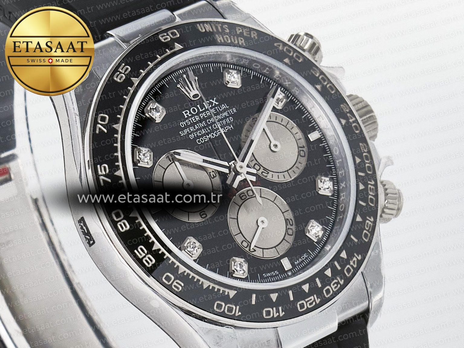 Daytona 126519 QF 1:1 Best Edition Black/Gray Dial Diamonds on Oysterflex Strap QF4131 V10 (48 Hours Power Reserve) - Görsel 5