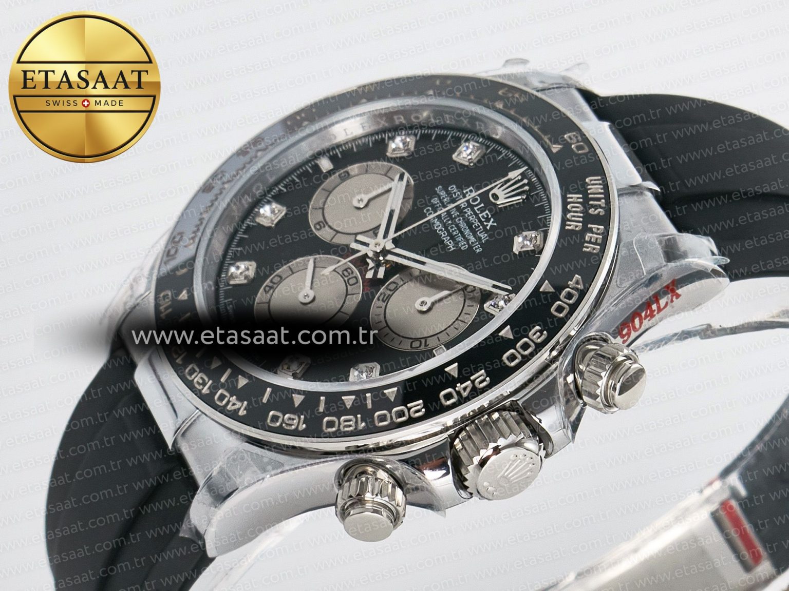 Daytona 126519 QF 1:1 Best Edition Black/Gray Dial Diamonds on Oysterflex Strap QF4131 V10 (48 Hours Power Reserve) - Görsel 6
