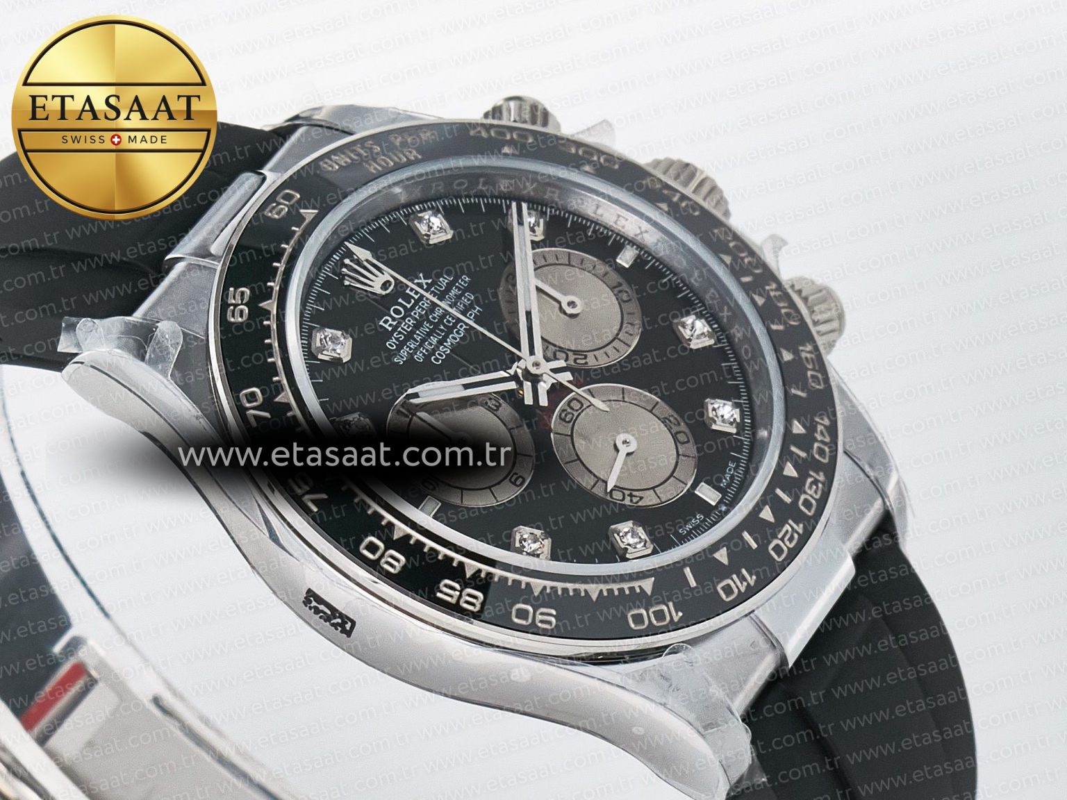 Daytona 126519 QF 1:1 Best Edition Black/Gray Dial Diamonds on Oysterflex Strap QF4131 V10 (48 Hours Power Reserve) - Görsel 7