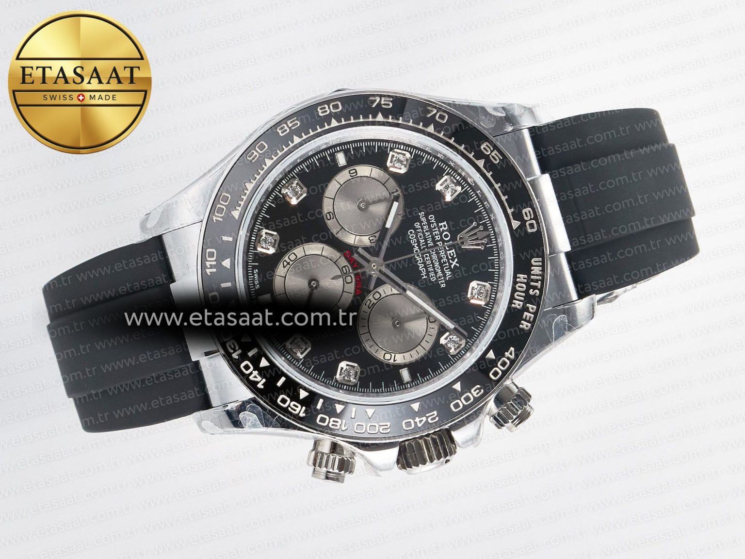 Daytona 126519 QF 1:1 Best Edition Black/Gray Dial Diamonds on Oysterflex Strap QF4131 V10 (48 Hours Power Reserve) - Görsel 8