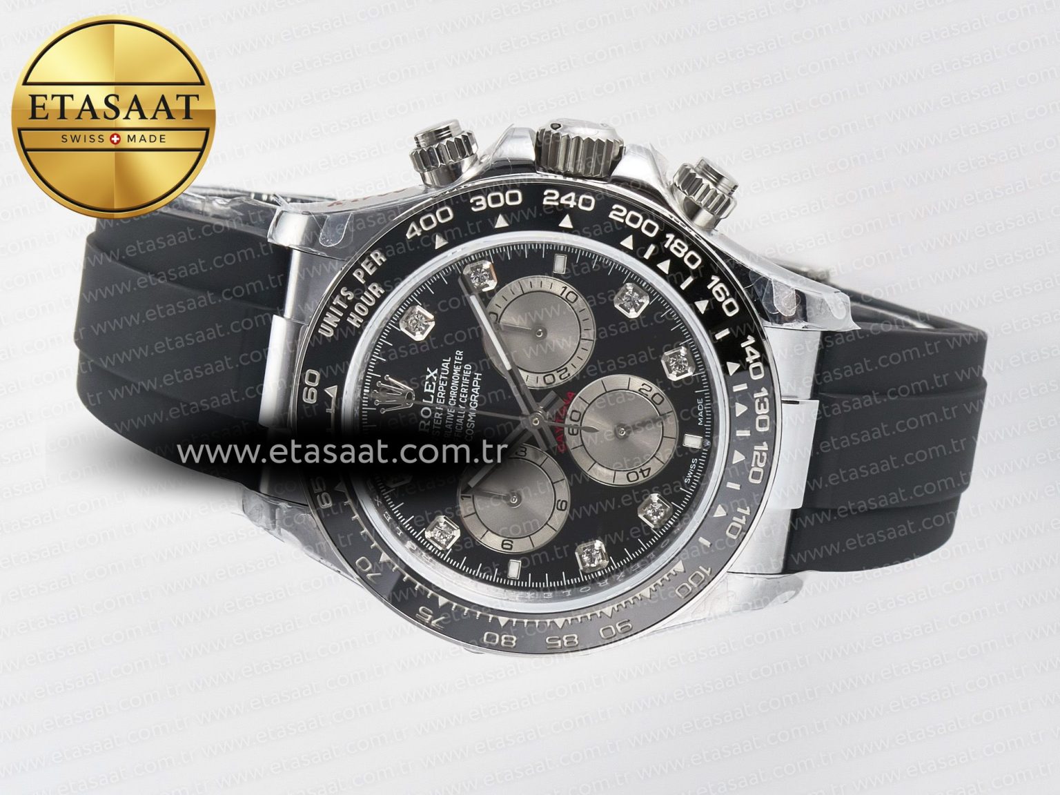 Daytona 126519 QF 1:1 Best Edition Black/Gray Dial Diamonds on Oysterflex Strap QF4131 V10 (48 Hours Power Reserve) - Görsel 9