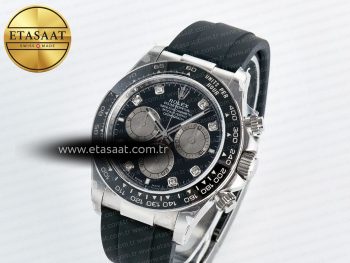 Daytona 126519 QF 1:1 Best Edition Black/Silver Diamonds Dial on Oysterflex Strap SH4131 V5 (48 Hours Power Reserve)