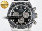Daytona 126519 QF 1:1 Best Edition Black/Silver Diamonds Dial on Oysterflex Strap SH4131 V5 (48 Hours Power Reserve) - Görsel 4
