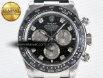 Daytona 126519 QF 1:1 Best Edition Black/Silver Diamonds Dial on Oysterflex Strap SH4131 V5 (48 Hours Power Reserve) - Görsel 4