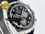 Daytona 126519 QF 1:1 Best Edition Black/Silver Diamonds Dial on Oysterflex Strap SH4131 V5 (48 Hours Power Reserve) - Görsel 5
