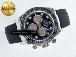 Daytona 126519 QF 1:1 Best Edition Black/Silver Diamonds Dial on Oysterflex Strap SH4131 V5 (48 Hours Power Reserve) - Görsel 8