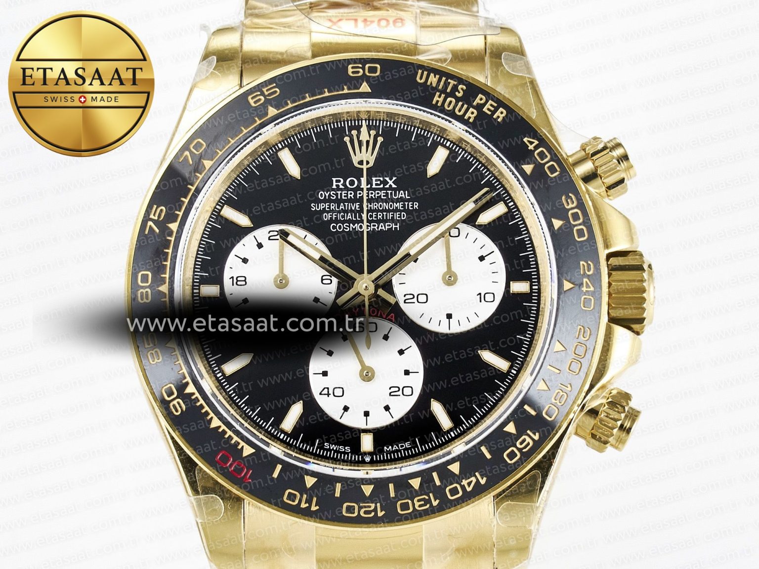 Daytona 126528 QF 1:1 Best Edition Black Dial Steel 904L on YG Bracelet V8 QF4132 - Görsel 4