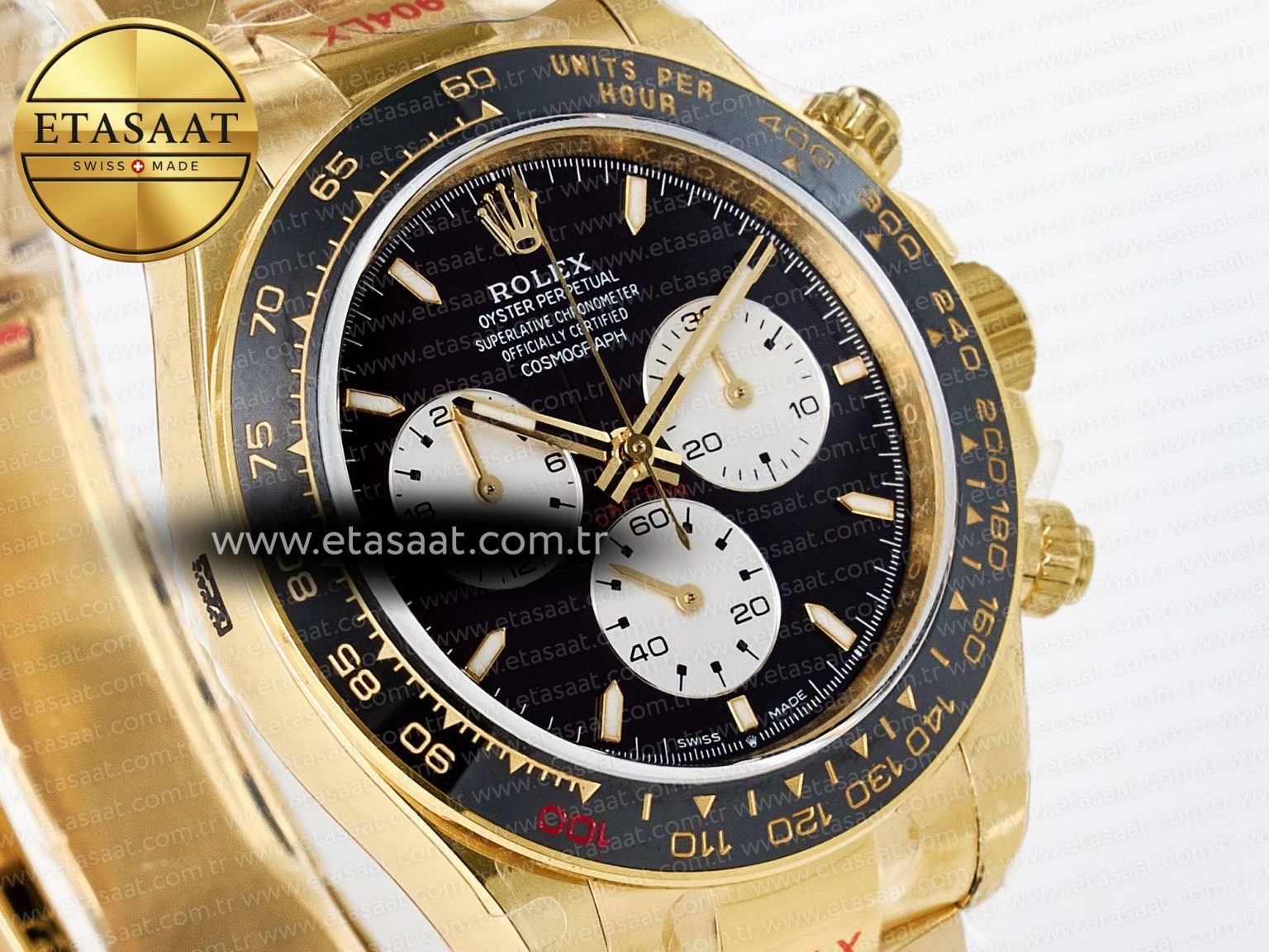 Daytona 126528 QF 1:1 Best Edition Black Dial Steel 904L on YG Bracelet V8 QF4132 - Görsel 5
