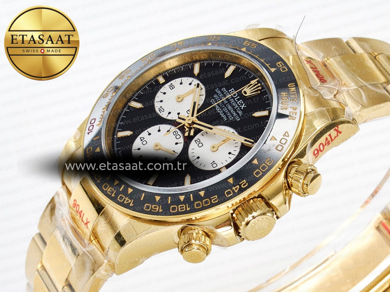 Daytona 126528 QF 1:1 Best Edition Black Dial Steel 904L on YG Bracelet V8 QF4132 - Görsel 6