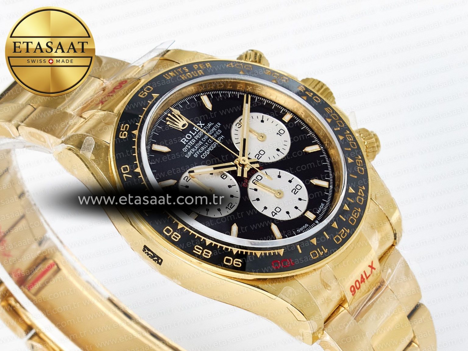 Daytona 126528 QF 1:1 Best Edition Black Dial Steel 904L on YG Bracelet V8 QF4132 - Görsel 7