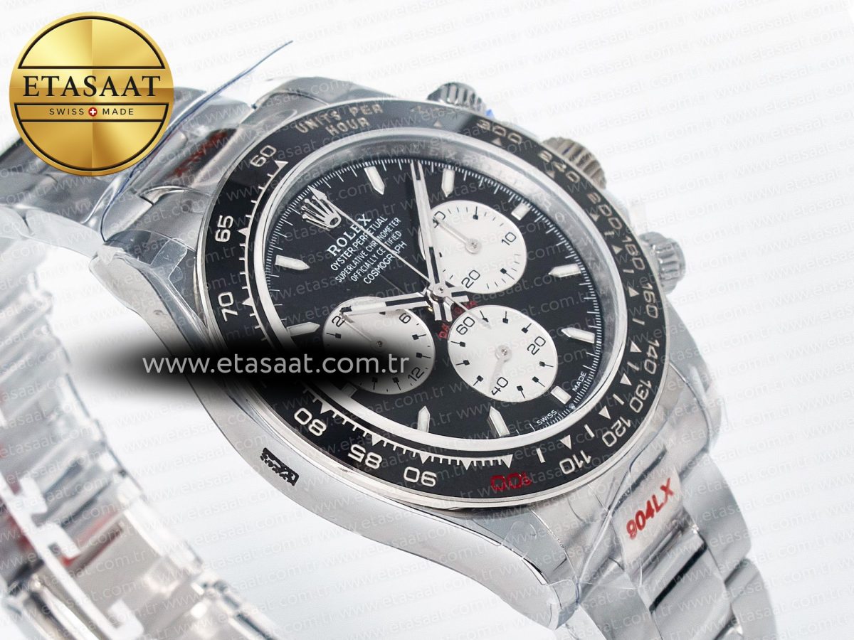 Daytona 126529 QF 1:1 Best Edition Black Dial Steel 904L on SS Bracelet V8 QF4132 - Görsel 7