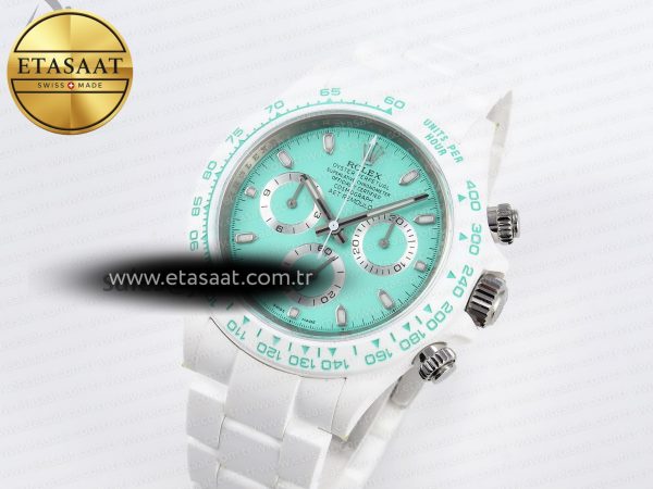 DAYTONA AET WHITE CERAMIC CASE AND BRACELET AVOCADO GREEN DIAL SA4130 V2
