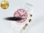Daytona AET White Ceramic Case and Bracelet Pink Dial N6F Best Edition SA4130 - Görsel 2