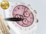 Daytona AET White Ceramic Case and Bracelet Pink Dial N6F Best Edition SA4130 - Görsel 5