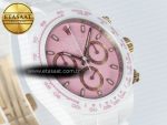 Daytona AET White Ceramic Case and Bracelet Pink Dial N6F Best Edition SA4130 - Görsel 5
