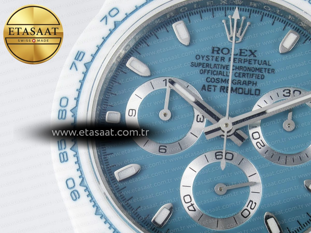 Daytona AET White Ceramic Case and Bracelet Tiffany Blue Dial N6F Best Edition SA4130 - Görsel 10