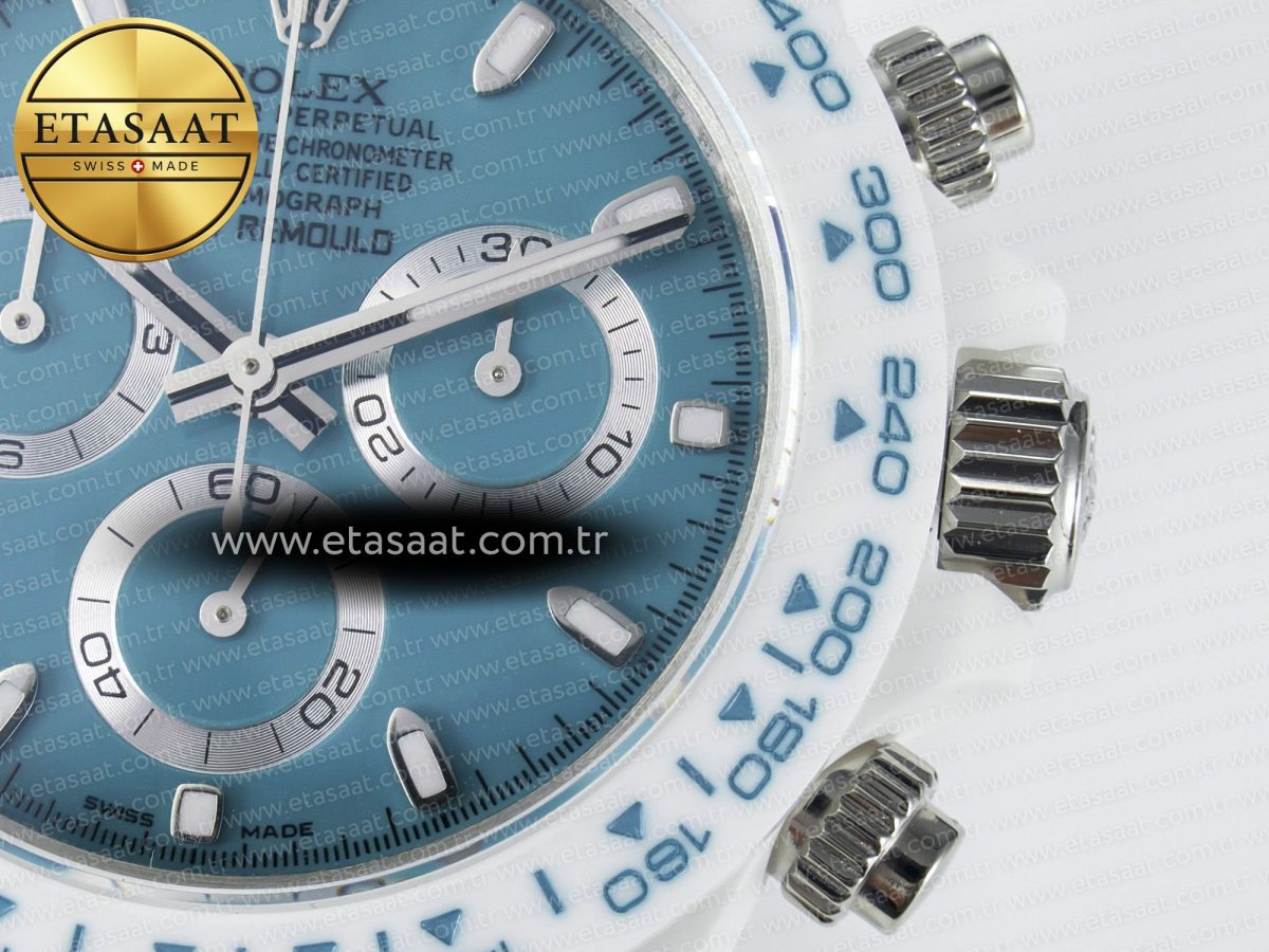 Daytona AET White Ceramic Case and Bracelet Tiffany Blue Dial N6F Best Edition SA4130 - Görsel 12