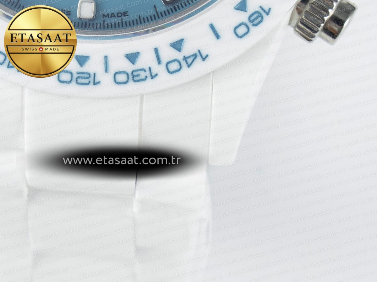 Daytona AET White Ceramic Case and Bracelet Tiffany Blue Dial N6F Best Edition SA4130 - Görsel 14
