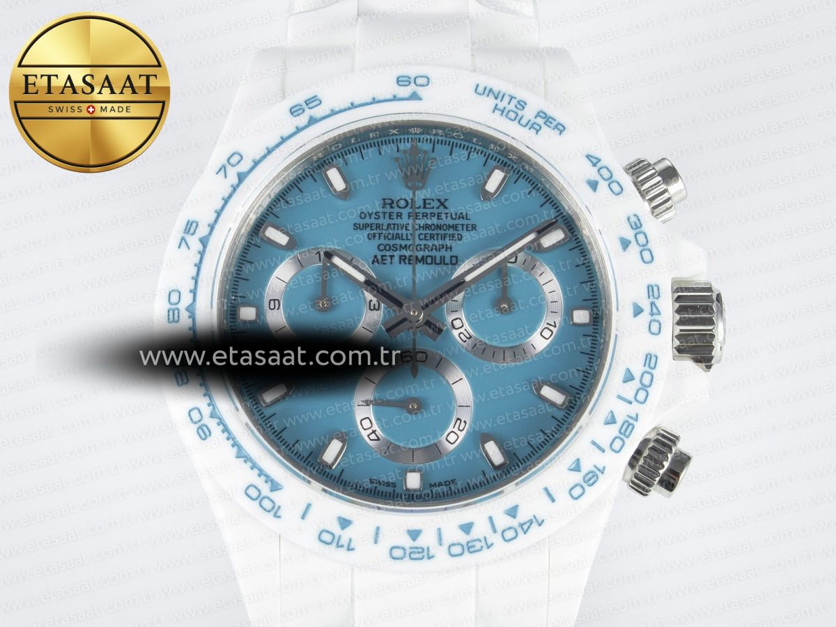 Daytona AET White Ceramic Case and Bracelet Tiffany Blue Dial N6F Best Edition SA4130 - Görsel 4