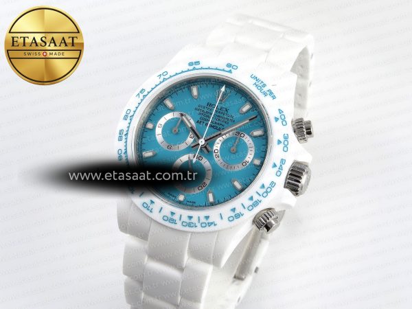 Rolex Daytona White Ceramic Blue Noob SA4130